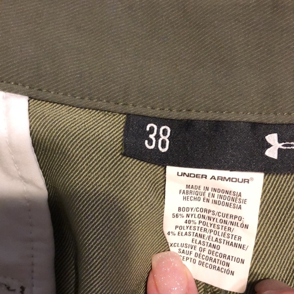 Under Armour flat front olive green golf shorts size 38 GUC - Picture 4 of 6
